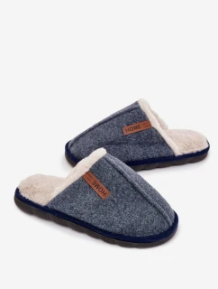Pánské chlupaté papuče – tmavě modré Darielle