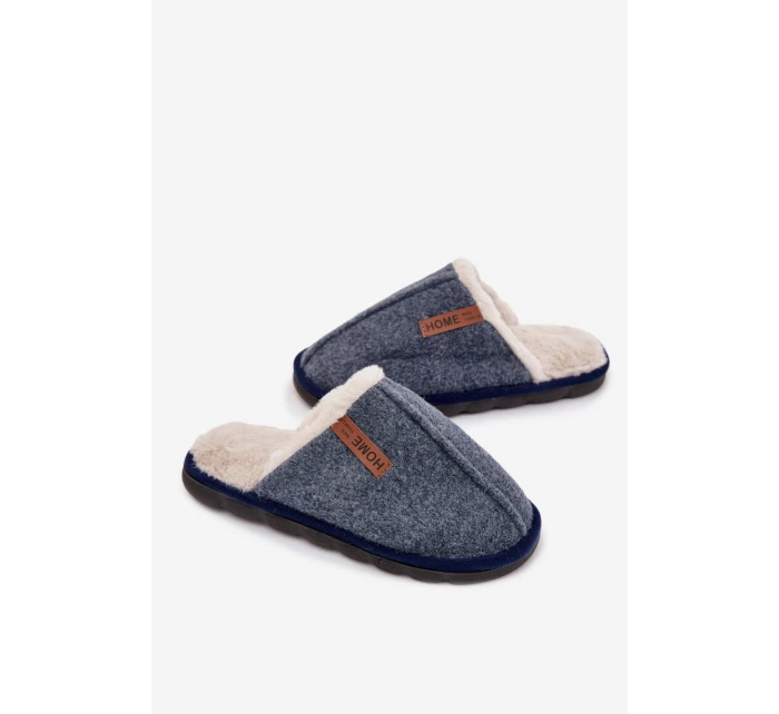 Pánské chlupaté papuče – tmavě modré Darielle Pánské chlupaté papuče – tmavě modré Darielle