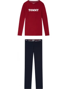 Pánské pyžamo UW0UW01929-0WG červenomodrá - Tommy Hilfiger