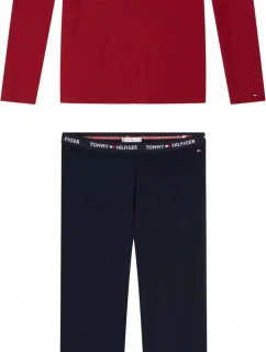 Pánské pyžamo UW0UW01929-0WG červenomodrá - Tommy Hilfiger