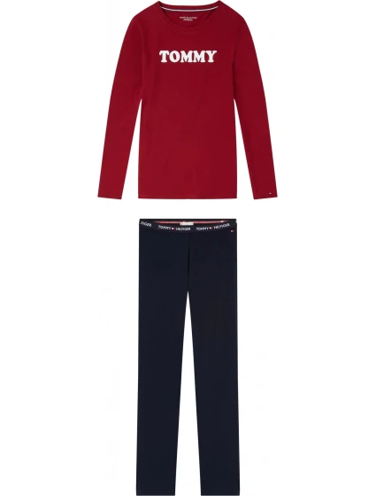 Pánské pyžamo UW0UW01929-0WG červenomodrá - Tommy Hilfiger