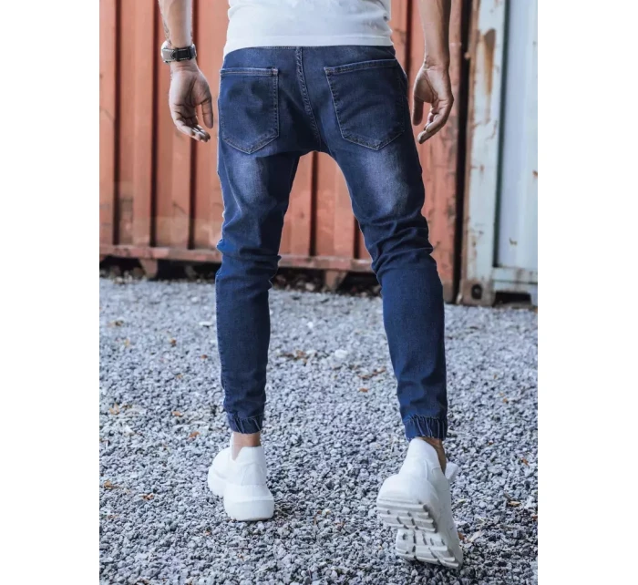 Modré pánské kalhoty FashionStreet UX3286