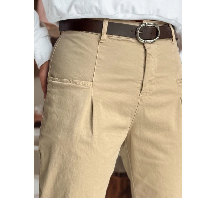Dámské chinos kalhoty tmavě béžové Dstreet model 21986285 - FashionStreet