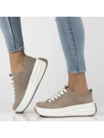 Dámské kožené boty na platformě béžové Filippo DP6795 Dámské kožené boty na platformě béžové Filippo DP6795