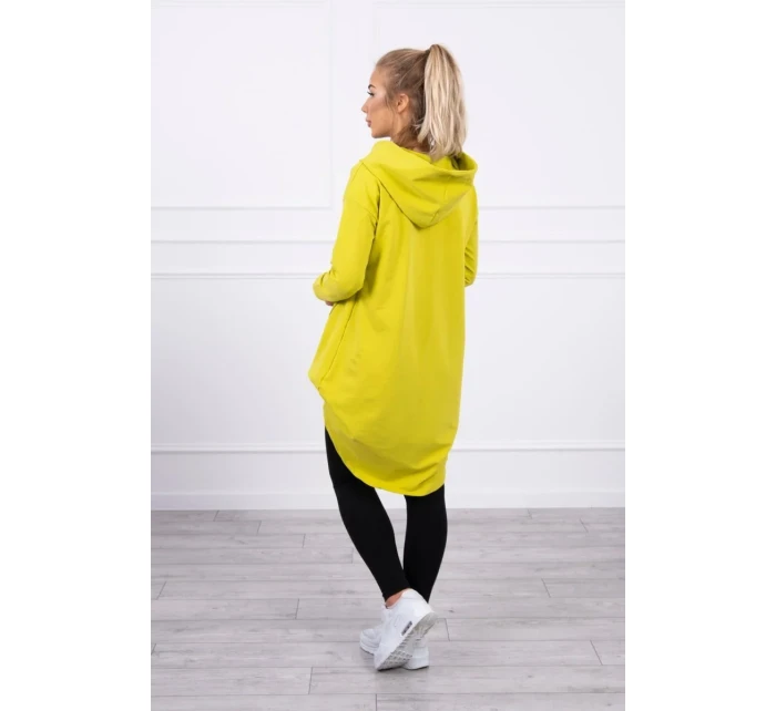 Mikina s dlouhými zády a kapucí kiwi Mikina s dlouhými zády a kapucí kiwi