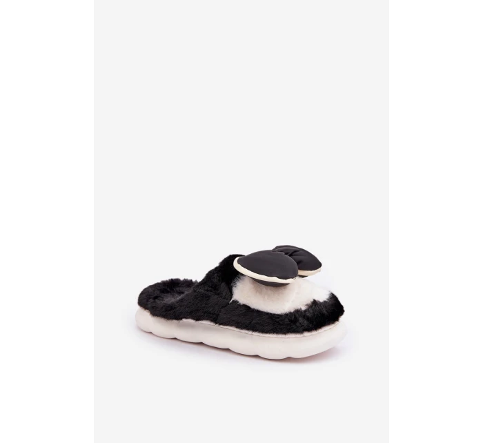 Kožešinové Pantofle S Mašlí Černé model 21681723 - Boto Kožešinové Pantofle S Mašlí Černé model 21681723 - Boto