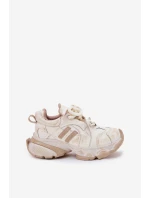 Dámské Kožené Tenisky GOE RR2N4037 Béžové Dámské Kožené Tenisky GOE RR2N4037 Béžové