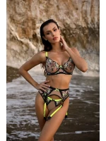 Barevná tanga V-10148 béžová/černá/zelená - Axami Barevná tanga V-10148 béžová/černá/zelená - Axami