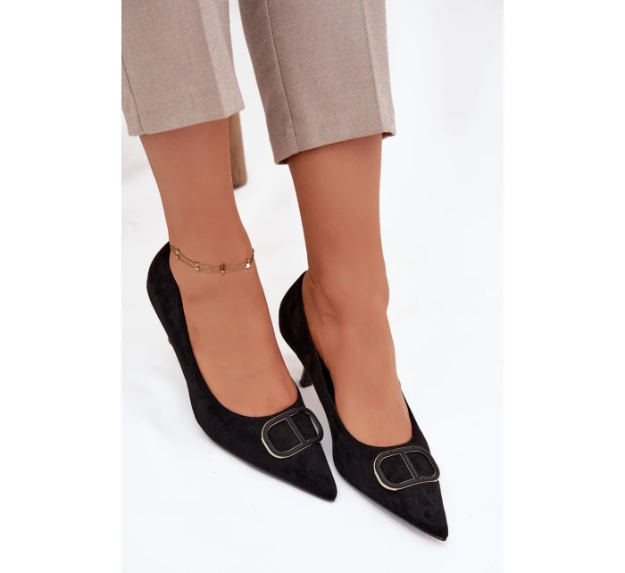 Dámské lodičky s dekorativním detailem Amelora – černé Dámské lodičky s dekorativním detailem Amelora – černé