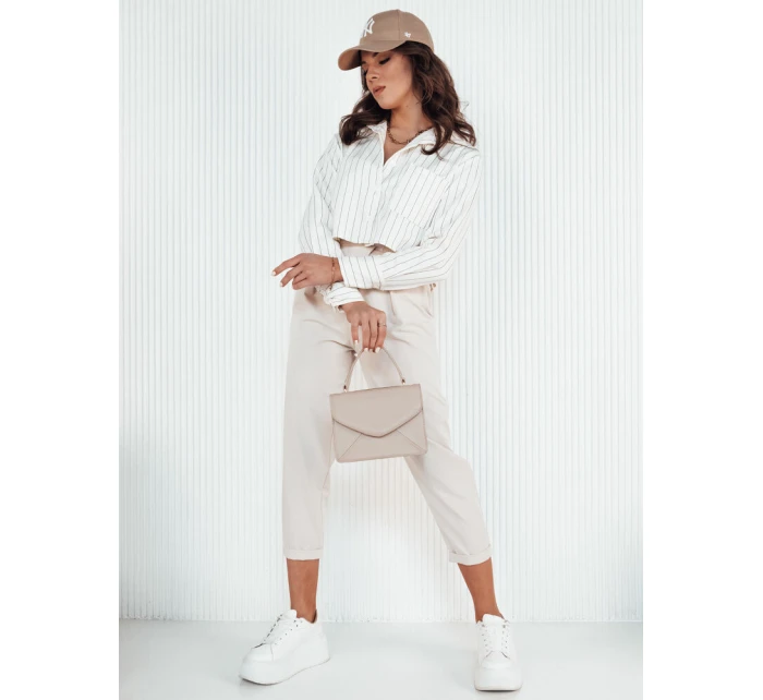 Dámská pruhovaná košile GIRSA ecru FashionStreet DY0403