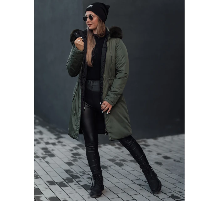 Dámská zimní bunda TRENDNEL s oboustrannou kapucí zelená FashionStreet TY4589