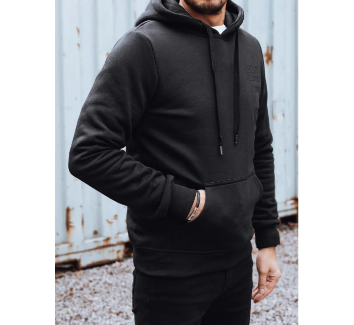 Pánská zateplená mikina s potiskem černá model 21992984 - Dstreet