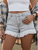 Dámské džínové šortky roztřepené šedé FashionStreet SY0497