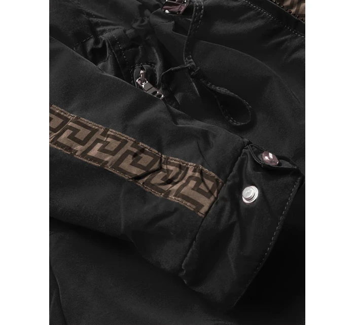 Černo-hnědá oboustranná dámská bunda (w555) Černo-hnědá oboustranná dámská bunda (w555)