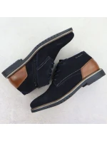 Pánské semišové kožené boty tmavě modré model 21906024 - Bugatti