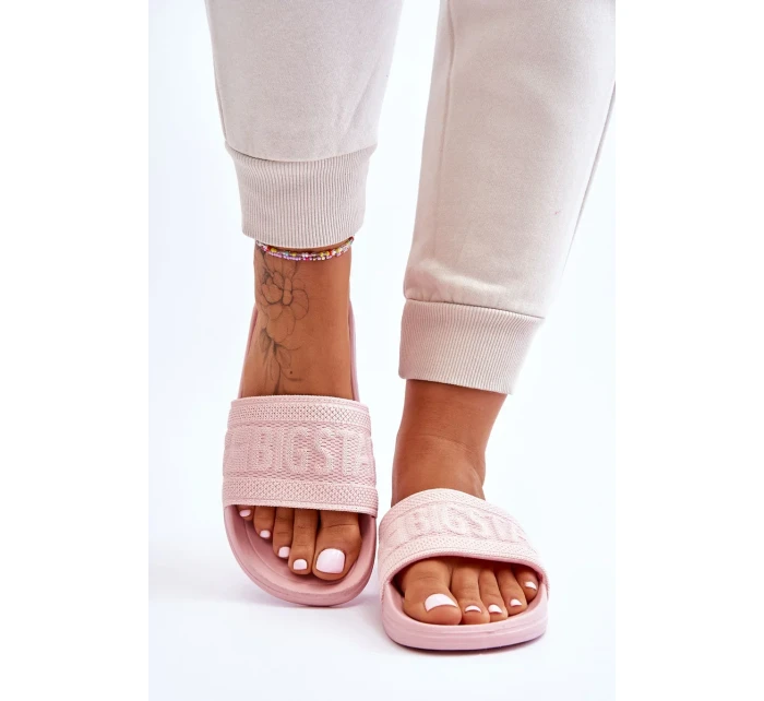 Dámské módní pantofle Big Star LL274A157 Světle růžové