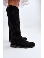 S.Dámské prolamované boty Barski černé