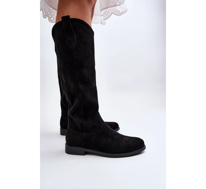 S.Dámské prolamované boty Barski černé