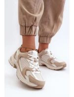 Béžové dámské tenisky sportovní boty model 20453821 - Kesi Béžové dámské tenisky sportovní boty model 20453821 - Kesi