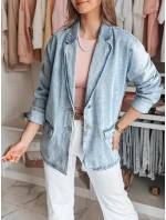 Dámská oversize džínová bunda modrá Dstreet model 21988205 - FashionStreet Dámská oversize džínová bunda modrá Dstreet model 21988205 - FashionStreet