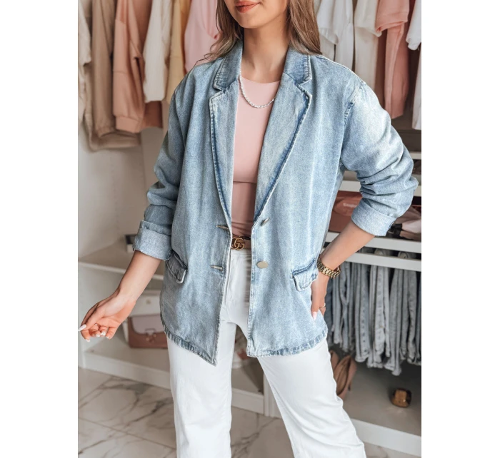 Dámská oversize džínová bunda modrá Dstreet model 21988205 - FashionStreet Dámská oversize džínová bunda modrá Dstreet model 21988205 - FashionStreet