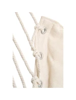 BRAZILSKÁ ZÁVĚSNÁ SEDAČKA HAMAK 100x50 cm PŘÍRODNÍ S VSTŘÍCNÝM PUSHEM BÍLÁ