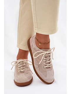 Dámské kožené semišové tenisky nízké béžové model 22100202 - Boto