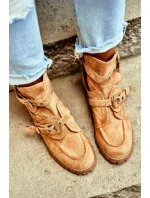 Dámské Kotníkové Boty Lu Boo Semišové s vykrojením Camel Rock Girl Dámské Kotníkové Boty Lu Boo Semišové s vykrojením Camel Rock Girl