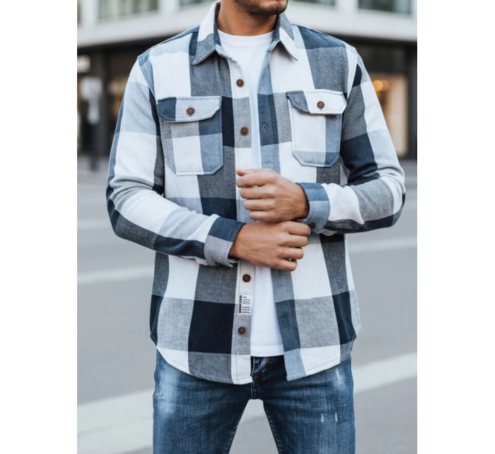 Pánská modrá kostkovaná košile model 21994100 - Dstreet