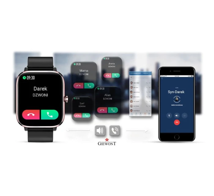 Chytré hodinky Giewont Pink and Black GW230-3