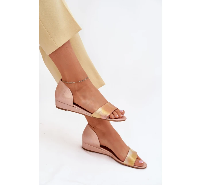 Kožené sandály model 21701914 růžové zlato - Maciejka
