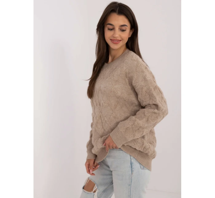 Sweter AT SW model 20470307 beżowy - FPrice Sweter AT SW model 20470307 beżowy - FPrice