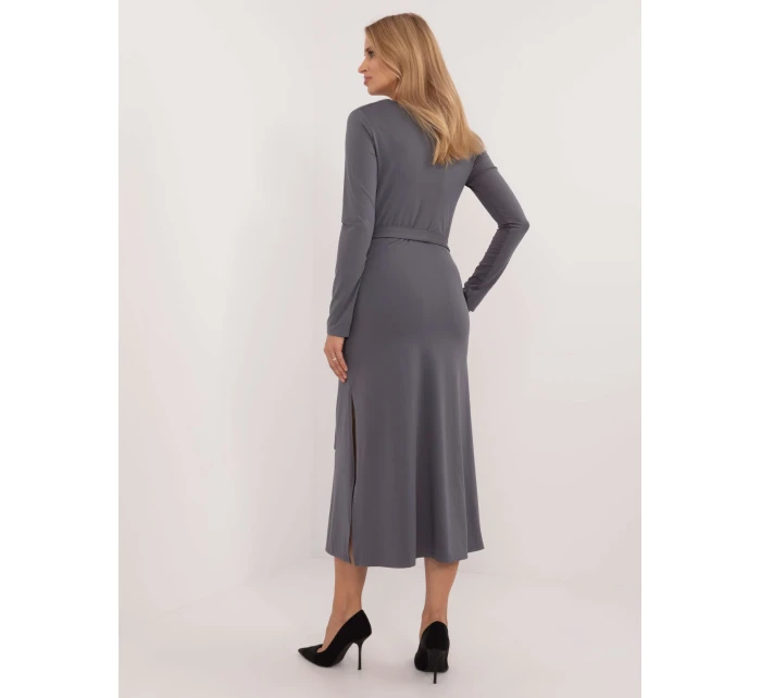 Šaty LK SK model 20546682 tmavě šedé - FPrice Šaty LK SK model 20546682 tmavě šedé - FPrice