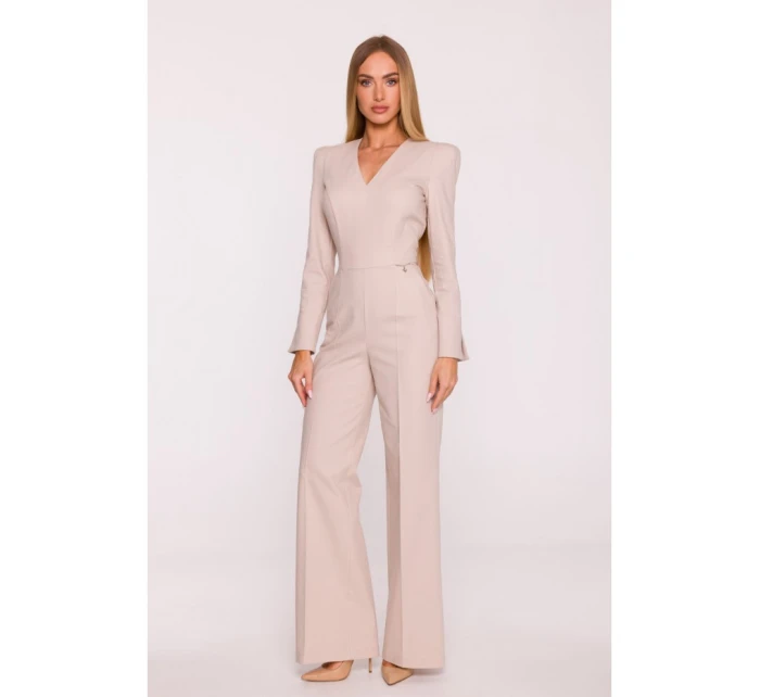 M883 Kombinéza džínového vzhledu - béžová