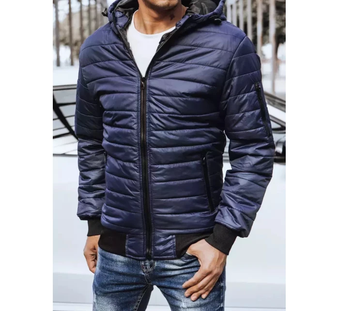 Pánská přechodná bunda prošívaná tmavě modrá Dstreet TX4144