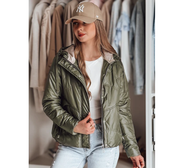 Dámská přechodná prošívaná bunda s kapucí NIVESSO zelená FashionStreet TY4857 Dámská přechodná prošívaná bunda s kapucí NIVESSO zelená FashionStreet TY4857