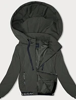 Prošívaná bunda s ozdobným žebrováním armáda (16M9086-136)