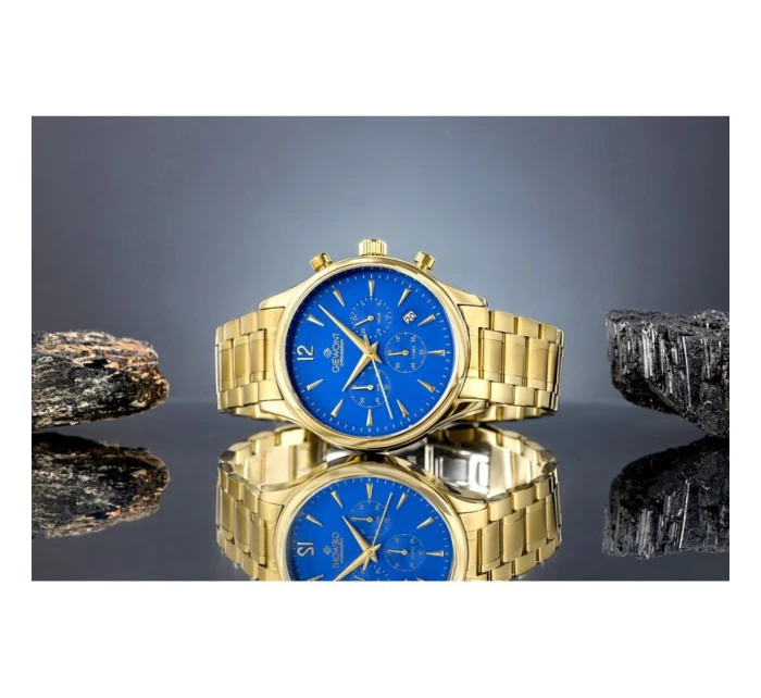 Pánské hodinky Giewont Chronograph Sapphire Gold Blue GW6310-B5