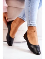 Černé klasické kožené baleríny model 21573461 - EVENTO