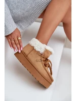 Dámské Sněhule Na Platformě S Kožíškem  Camel model 21678767 - Boto
