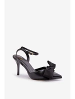 Eko kožené lodičky s mašlí černé model 21679329 - Boto