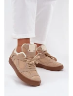 Dámské tenisky na platformě s vyteplením s kožešinou béžové Solvia Dámské tenisky na platformě s vyteplením s kožešinou béžové Solvia