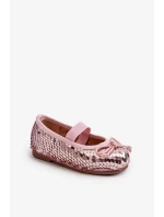 Dětské balerínky zdobené flitry, růžové Weries Dětské balerínky zdobené flitry, růžové Weries