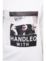 model 18744064 se šaty s potiskem v barvě ecru - K-Fashion