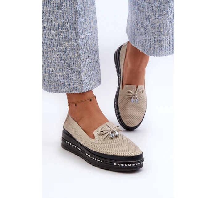 Lesklé Dámské Kozačky Kožené Na Platformě S.Barski LR400 Zlaté