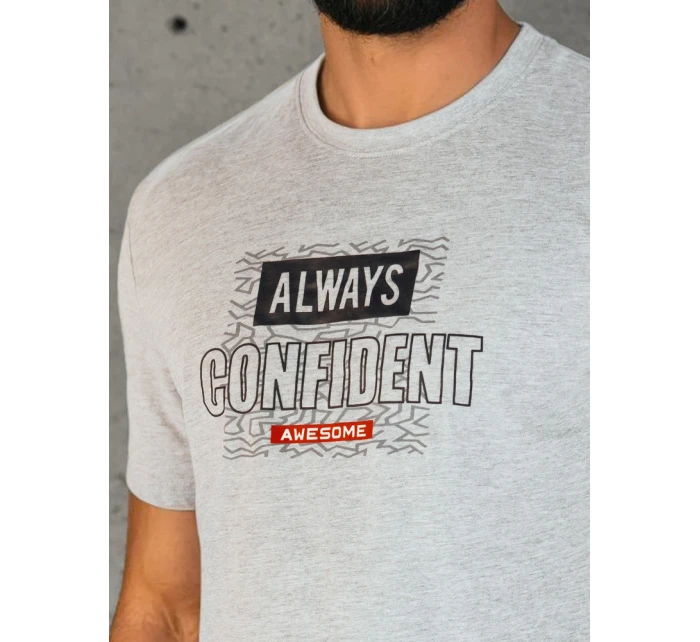 Pánské šedé tričko s potiskem Dstreet RX5406 Pánské šedé tričko s potiskem Dstreet RX5406