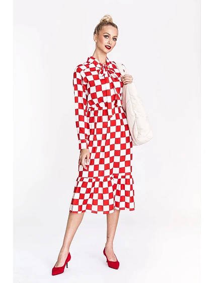 dámské šaty s vázáním ve výstřihu model 19514319 - Ann Gissy dámské šaty s vázáním ve výstřihu model 19514319 - Ann Gissy