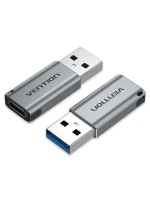 Adaptér Vention USB-A na USB-C USB 3.0 šedá hliníková slitina