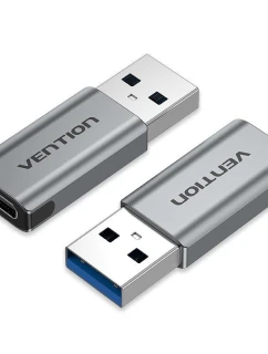 Adaptér Vention USB-A na USB-C USB 3.0 šedá hliníková slitina