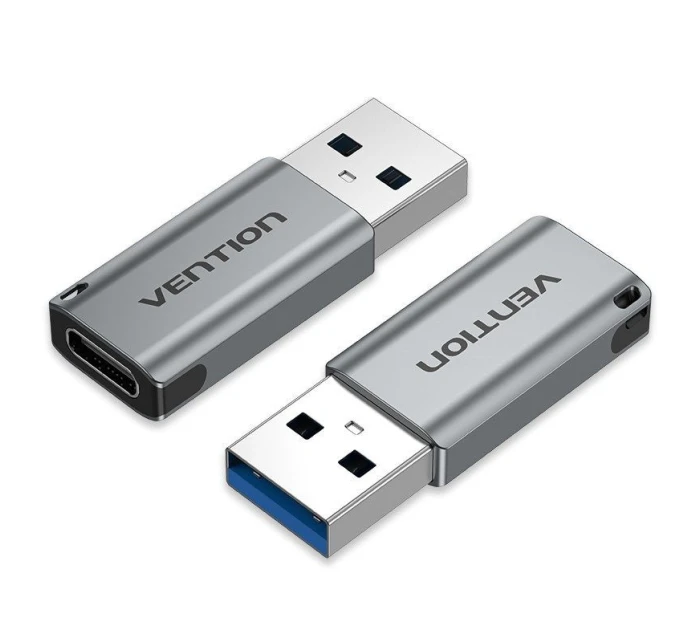Adaptér Vention USB-A na USB-C USB 3.0 šedá hliníková slitina